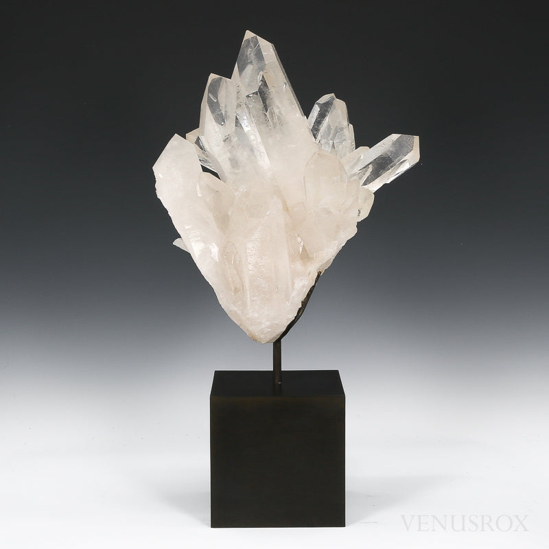 Clear Quartz Natural Cluster from Corinto, Minas Gerais, Brazil, mounted on a bespoke stand | Venusrox