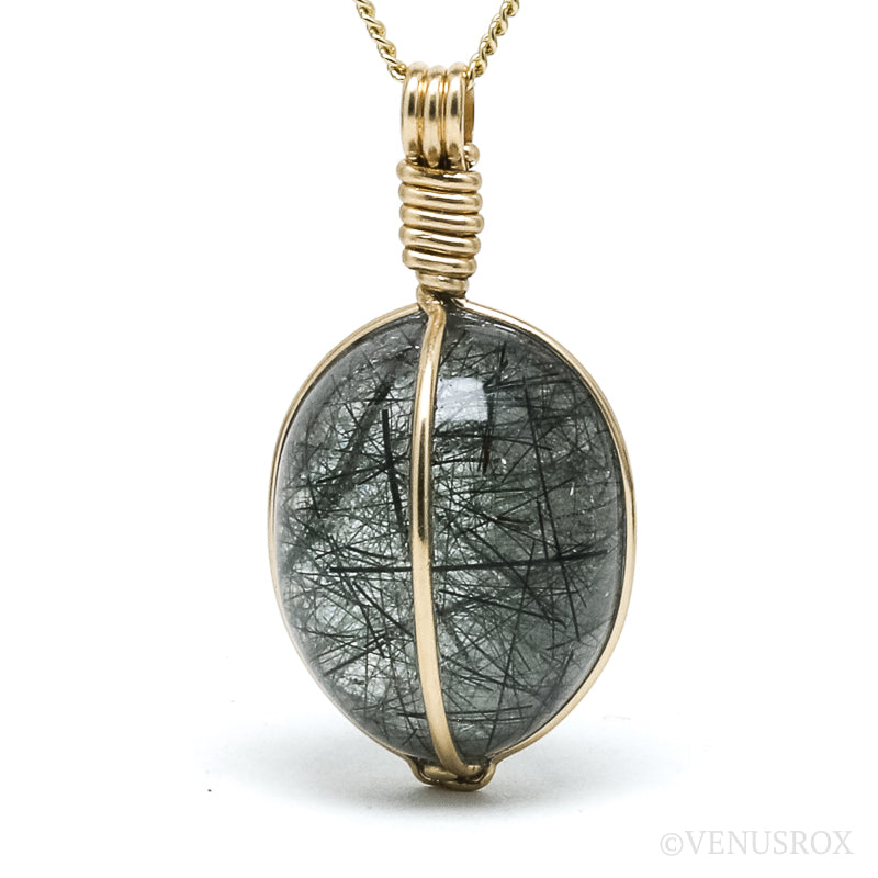 Epidote in Quartz Polished Crystal Pendant from Ambatondrazaka, Madagascar | Venusrox