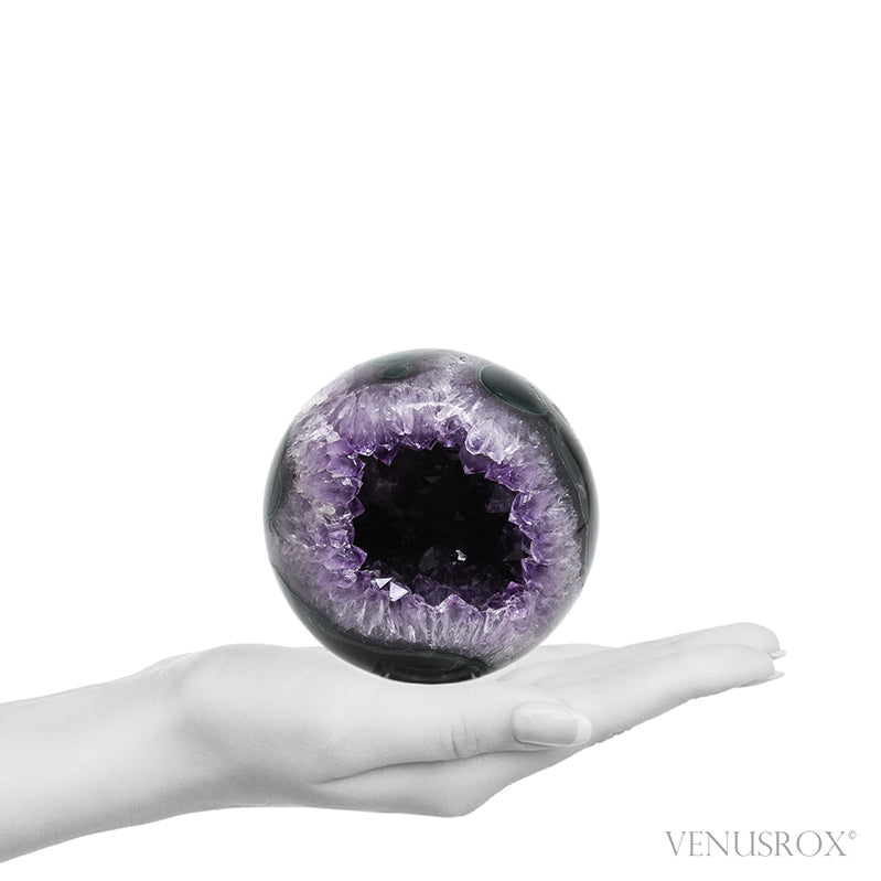 Amethyst with Agate Geode Sphere from Brazil | Venusrox