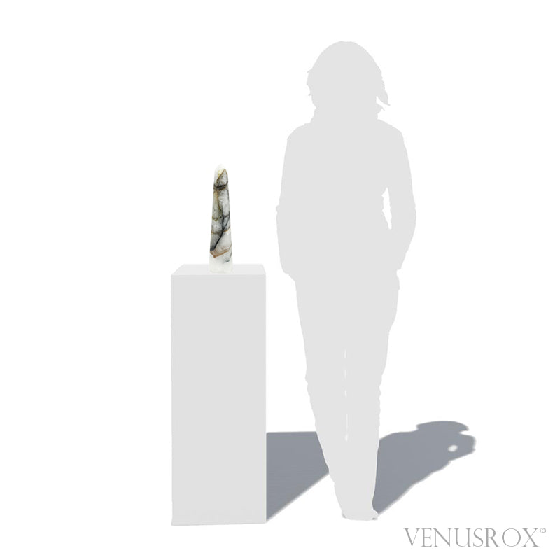 Opalised Chalcedony in Clear Quartz Polished Point from Brazil | Venusrox