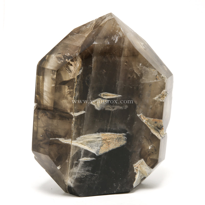 Smoky Phantom Elestial Quartz Part Polished/Part Natural Point from Brazil | Venusrox