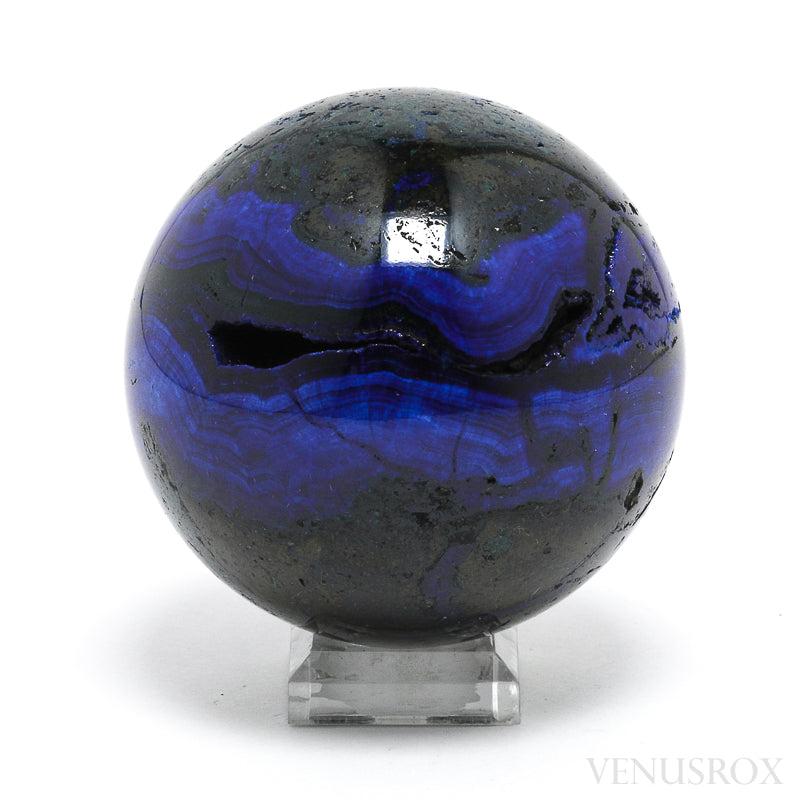 Azurite with Malachite & Matrix Sphere from the Altai Mountains, Siberia, Russia | Venusrox