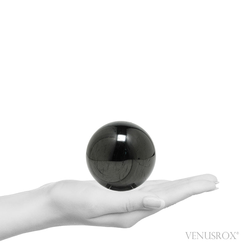 Shungite (Grade 2) Polished Sphere from Shunga, Karelia, Russia | Venusrox