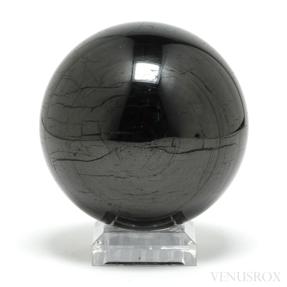 Shungite (Grade 2) Polished Sphere from Shunga, Karelia, Russia | Venusrox