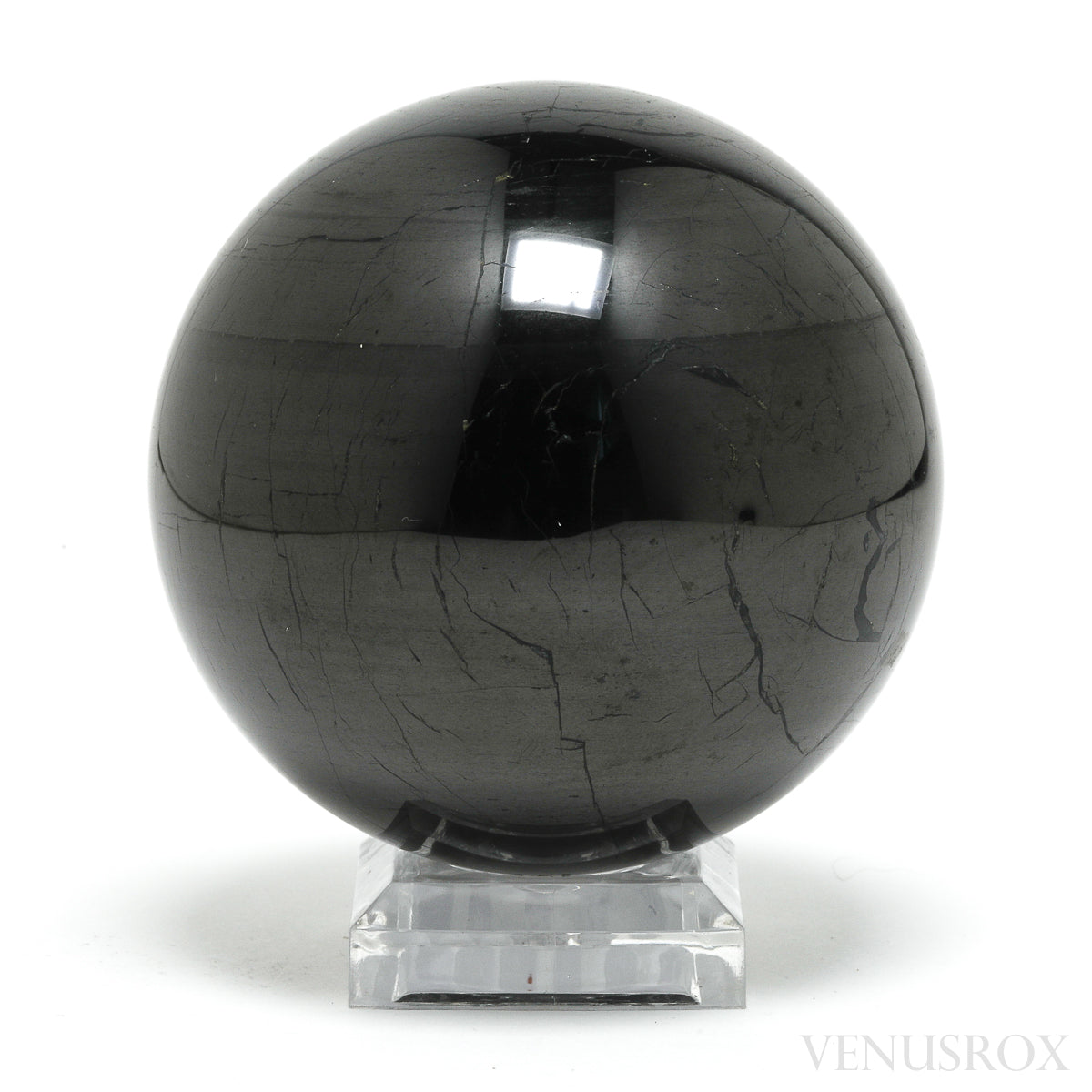 Shungite (Grade 2) Polished Sphere from Shunga, Karelia, Russia | Venusrox