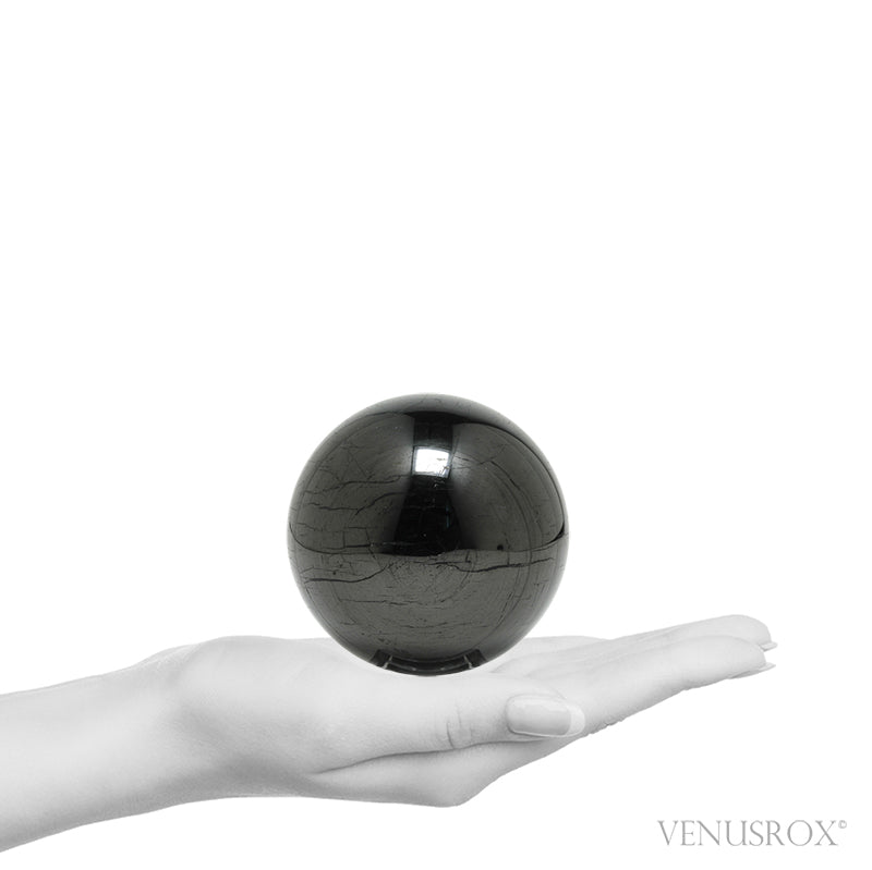 Shungite (Grade 2) Polished Sphere from Shunga, Karelia, Russia | Venusrox