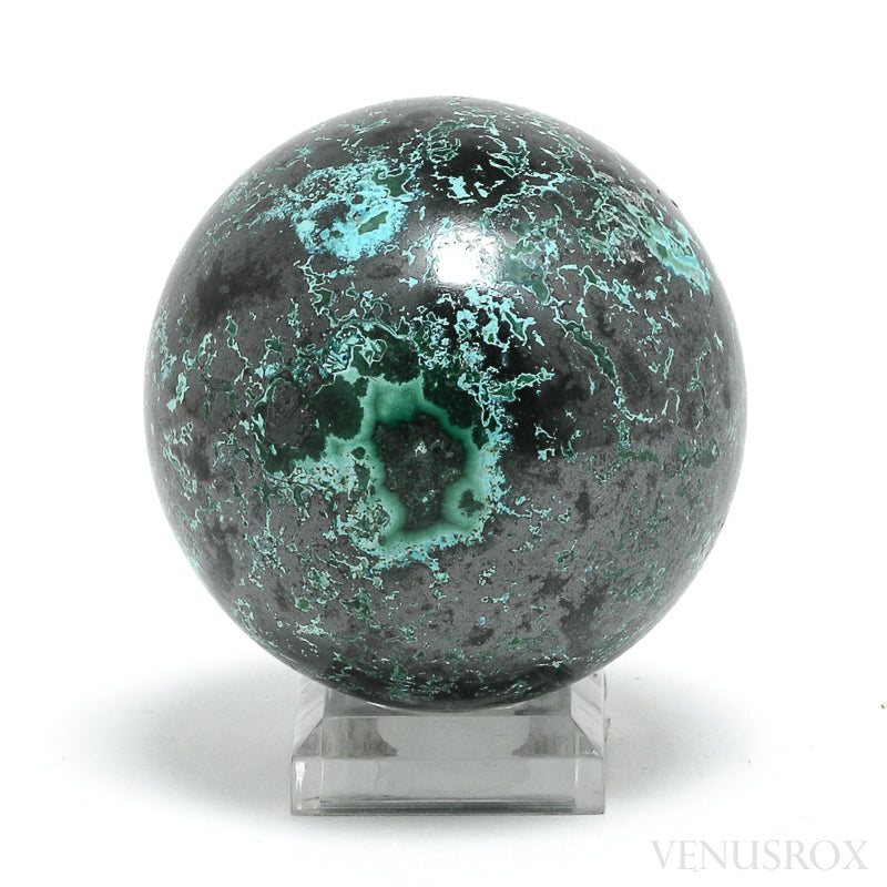 Chrysocolla with Cuprite & Malachite Polished Sphere from the Democratic Republic of Congo | Venusrox