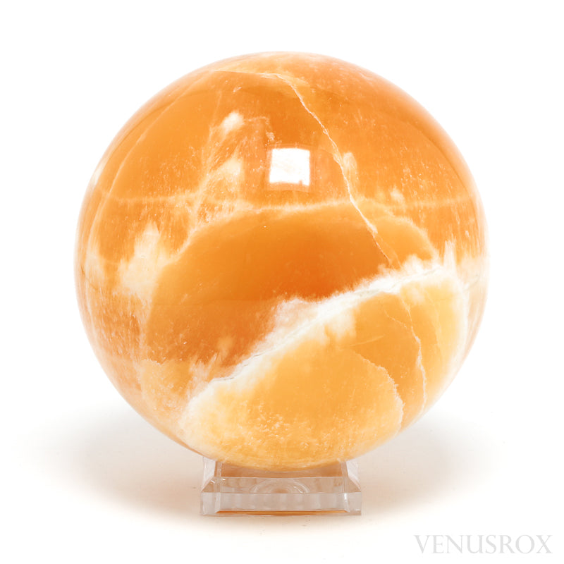 Orange Calcite Sphere from Mexico | Venusrox