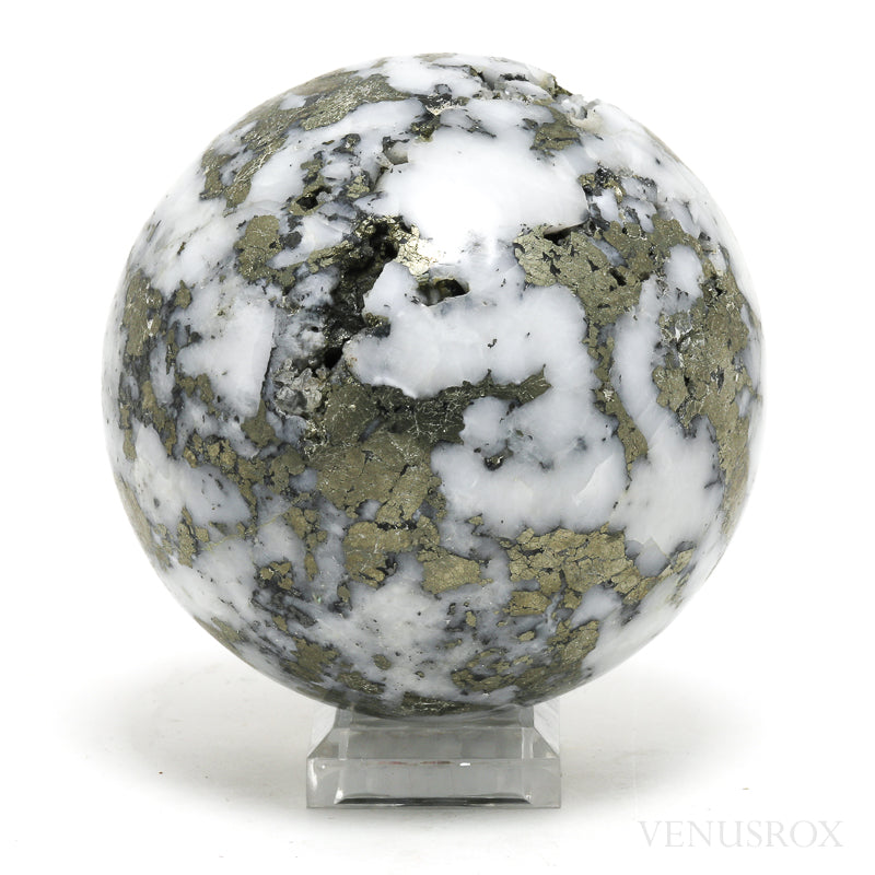 Pyrite in Quartz Polished/Natural Sphere from Peru | Venusrox