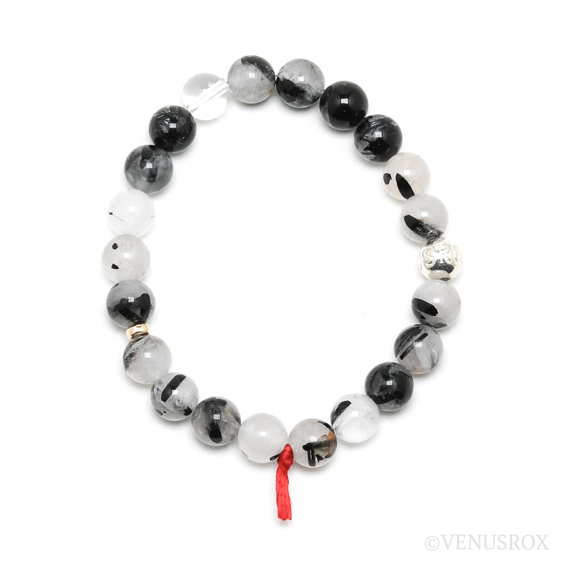 Tourmalinated Quartz Bead Bracelet from Brazil | Venusrox