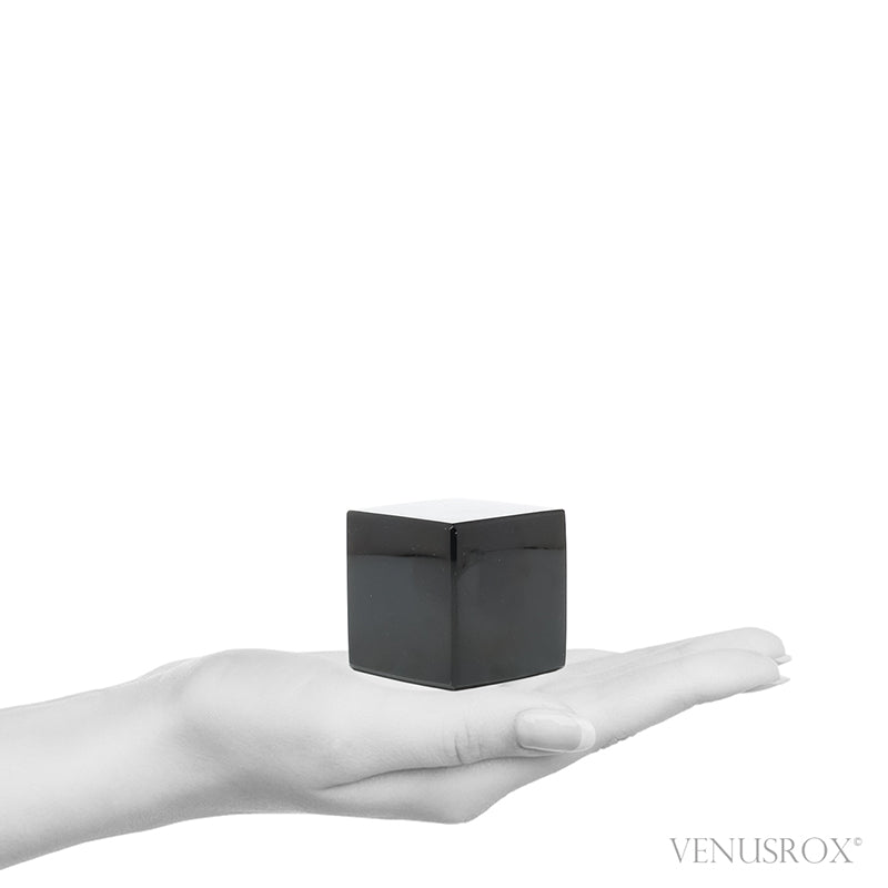 Black Obsidian Polished Cube from Mexico | Venusrox