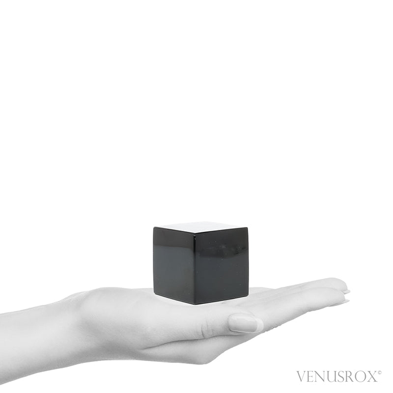 Black Obsidian Polished Cube from Mexico | Venusrox