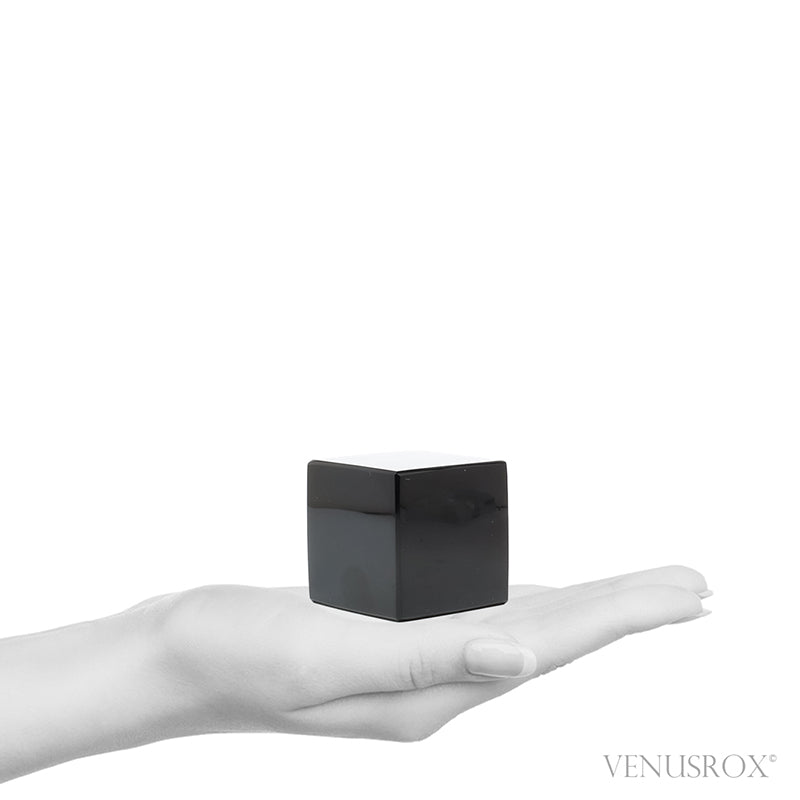 Black Obsidian Polished Cube from Mexico | Venusrox