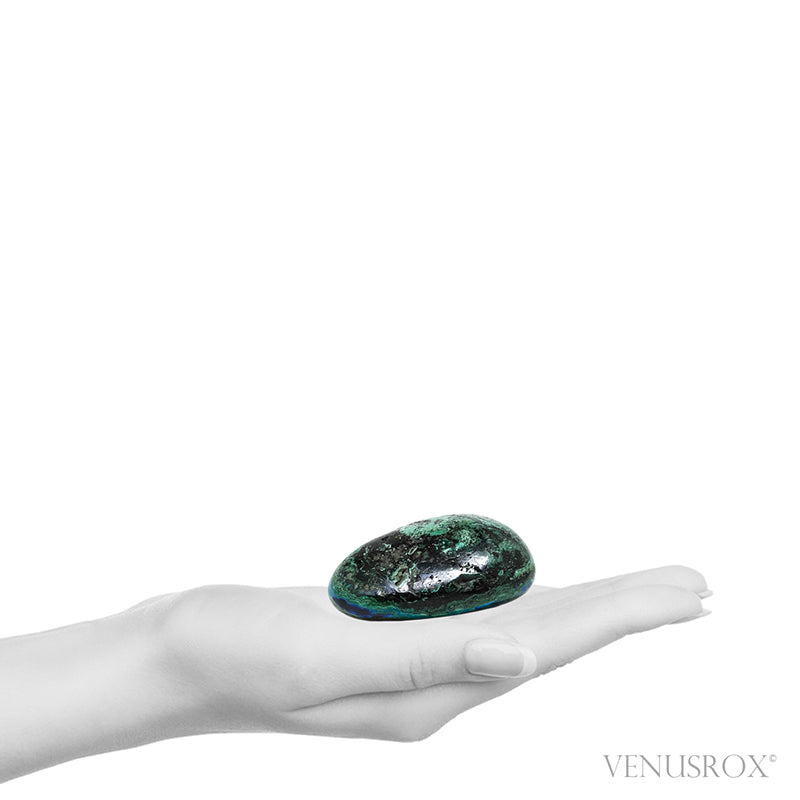 Azurite and Malachite in Matrix Polished Crystal from Huancavelica, Peru | Venusrox