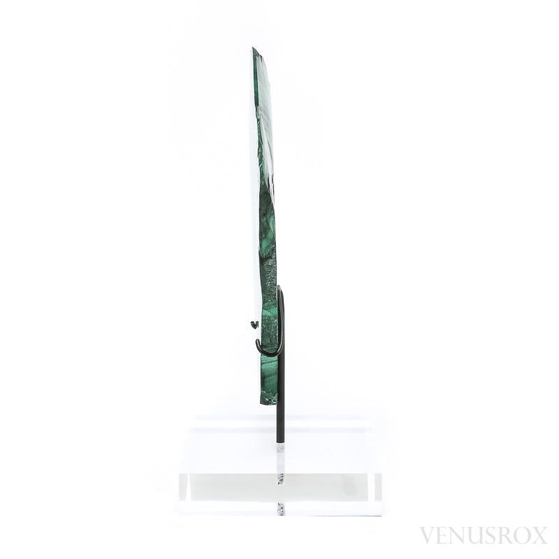 Malachite Polished Slice from the Democratic Republic of the Congo, mounted on a bespoke stand | Venusrox