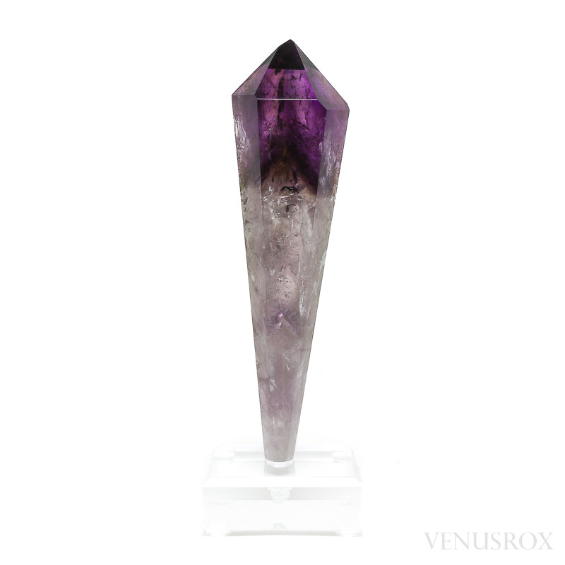 Amethyst Phantom Polished/Natural Point from the Quixaba Mine, Bahia, Brazil mounted on a bespoke stand | Venusrox