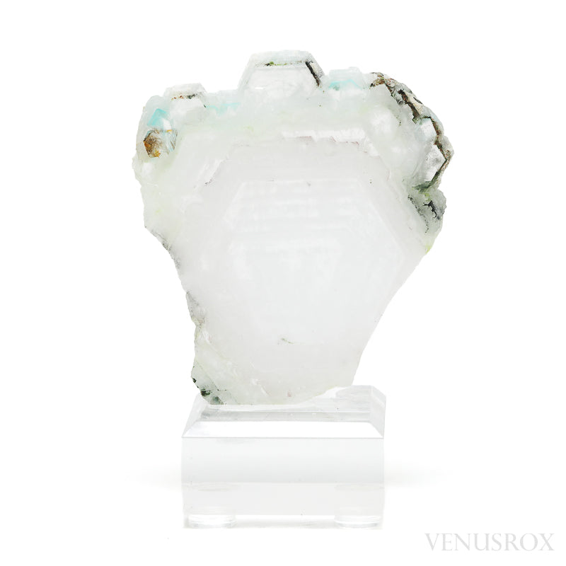 Ajoite in Quartz Polished Slice from the Messina Copper Mine, South Africa, mounted on a bespoke stand | Venusrox
