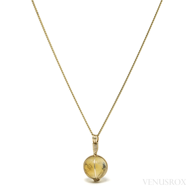Natural Citrine Polished Sphere Pendant from Madagascar | Venusrox