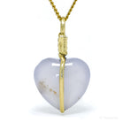 Blue Chalcedony Polished Heart Pendant from West Anatolia, Turkey | Venusrox
