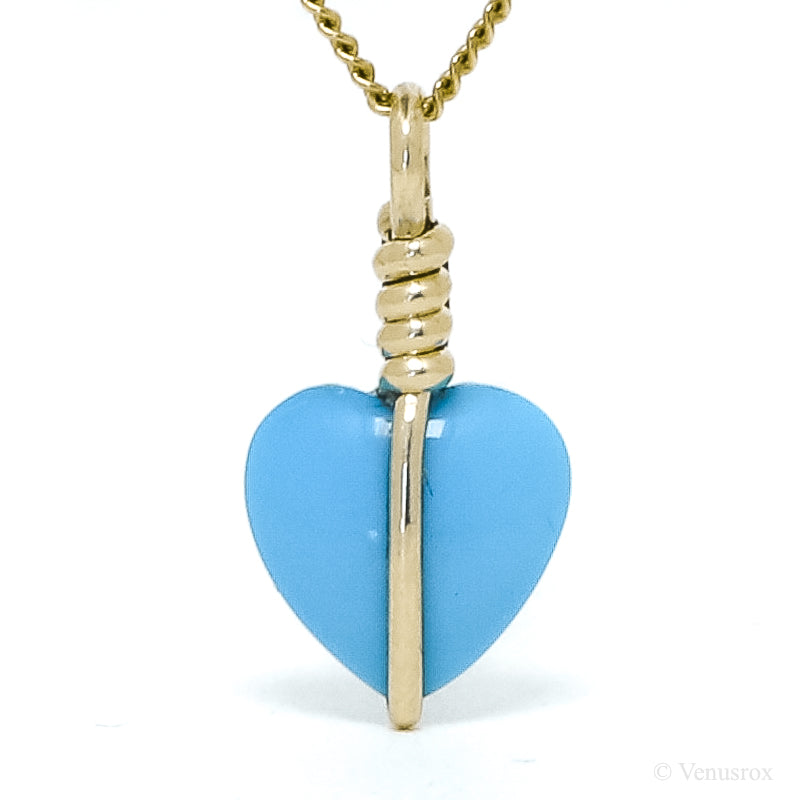 Turquoise Polished Heart Pendant from the Sleeping Beauty Mine, Arizona, USA | Venusrox