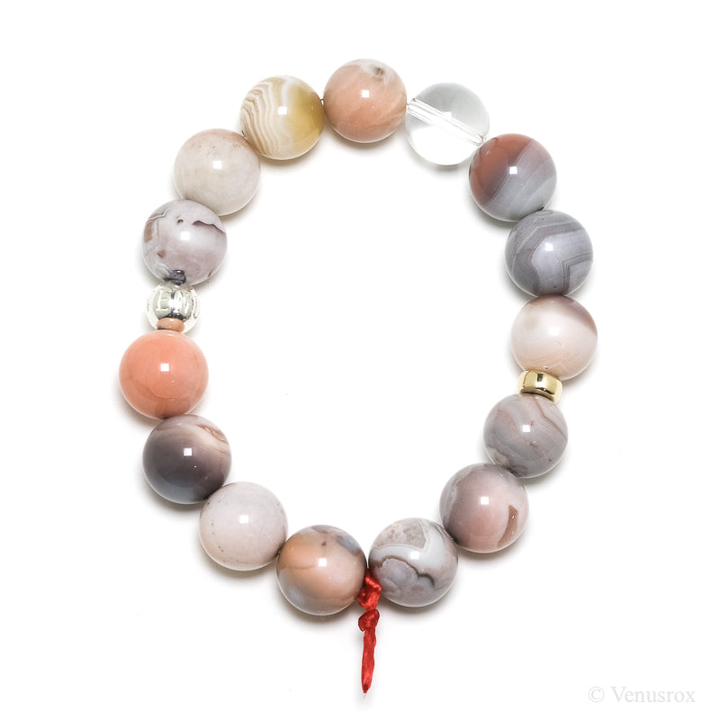 Pink Agate Bracelet from Botswana | Venusrox 