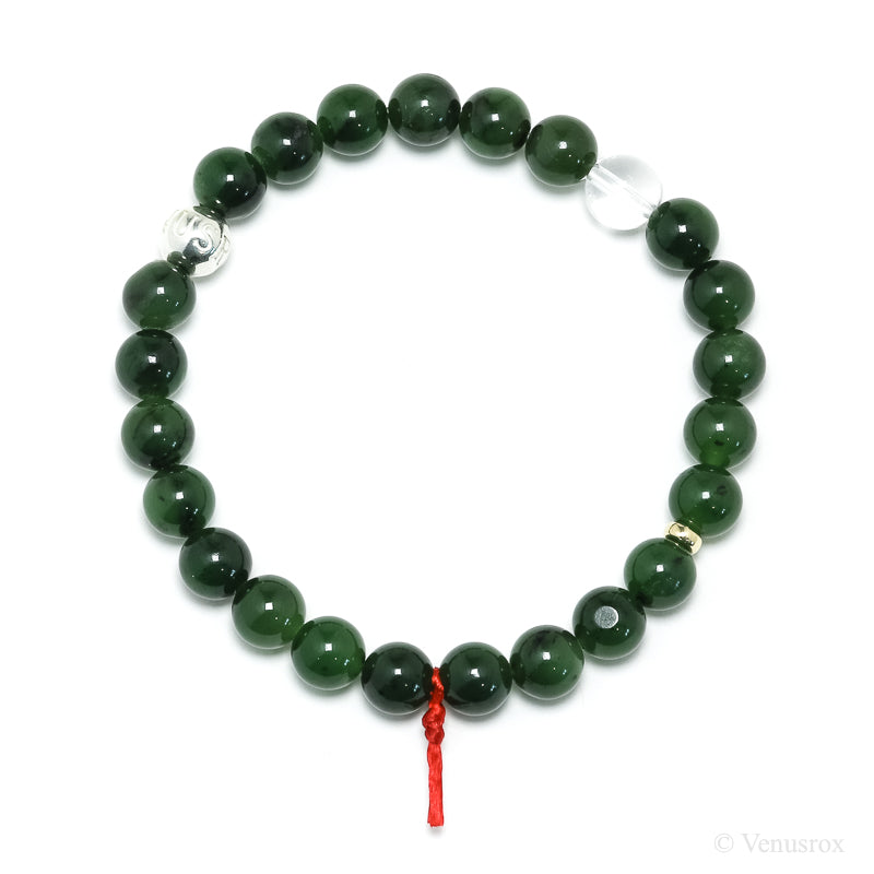Green Nephrite Jade Bead Bracelet from Canada | Venusrox