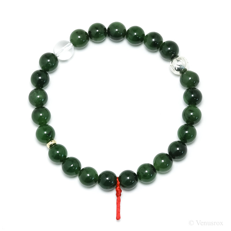 Green Nephrite Jade Bead Bracelet from Canada | Venusrox