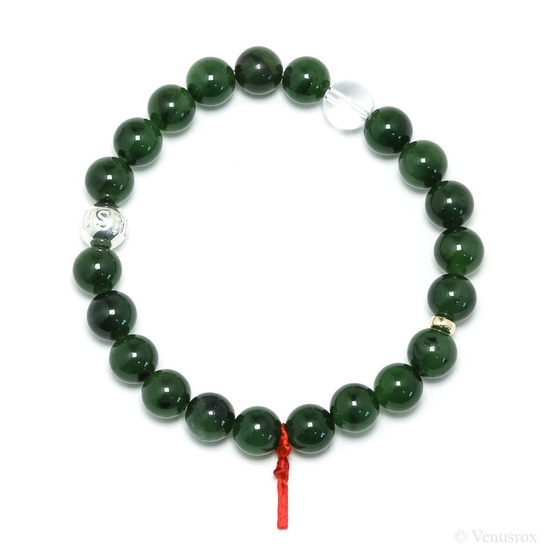 Green Nephrite Jade Bead Bracelet from Canada | Venusrox