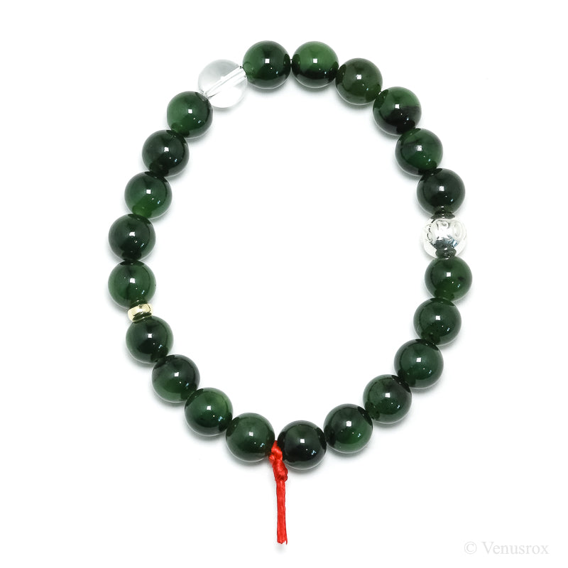 Green Nephrite Jade Bead Bracelet from Canada | Venusrox