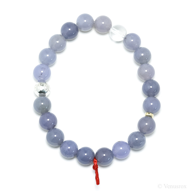 Blue Chalcedony Bead Bracelet from Malawi | Venusrox