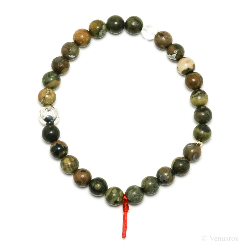 Rhyolite (Rainforest Jasper) Bead Bracelet from Australia | Venusrox