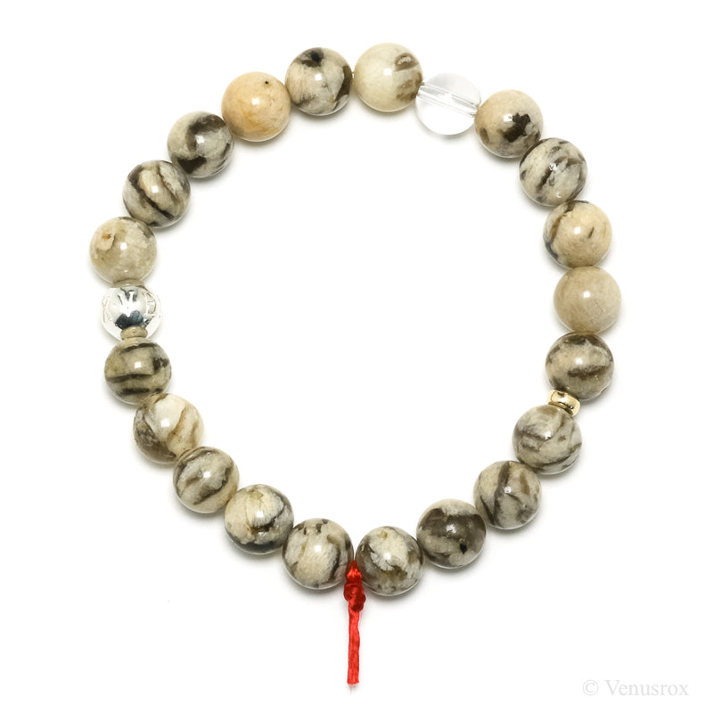 Graphic Feldspar Bead Bracelet from Madagascar | Venusrox
