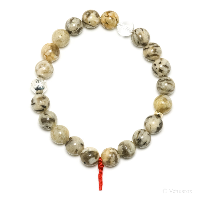 Graphic Feldspar Bead Bracelet from Madagascar | Venusrox