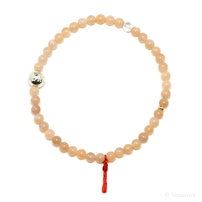 Peach Moonstone Bead Bracelet from India | Venusrox