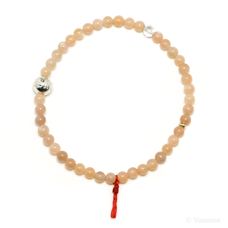 Peach Moonstone Bead Bracelet from India | Venusrox