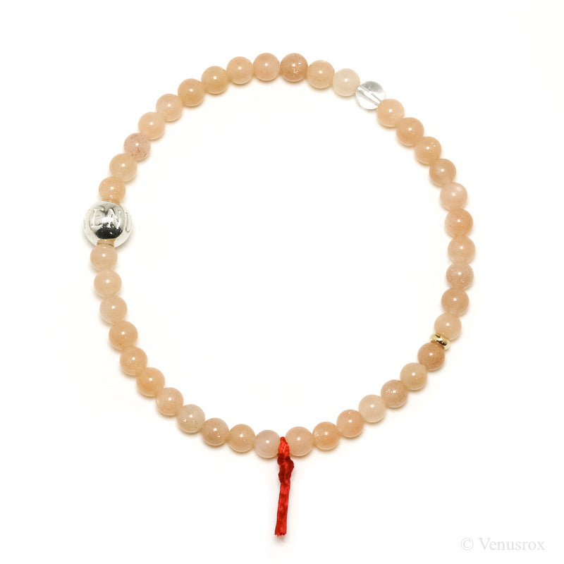 Peach Moonstone Bead Bracelet from India | Venusrox