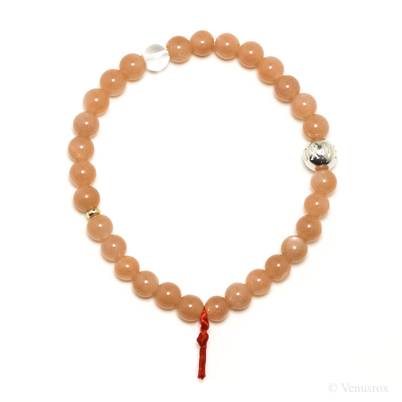 Peach Moonstone Bead Bracelet from India | Venusrox
