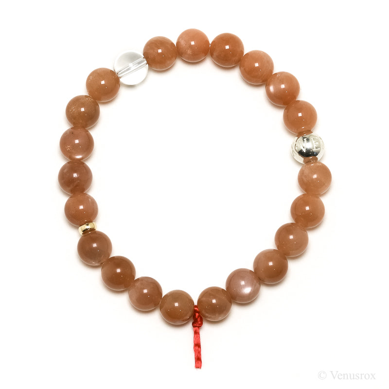 Peach Moonstone Bead Bracelet from India | Venusrox