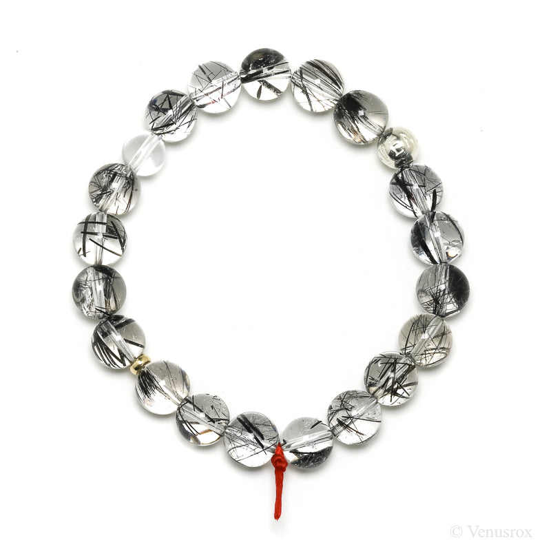 Tourmalinated Quartz Bead Bracelet from Brazil | Venusrox