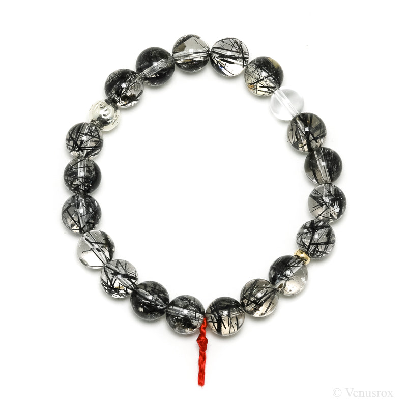 Tourmalinated Quartz Bead Bracelet from Brazil | Venusrox