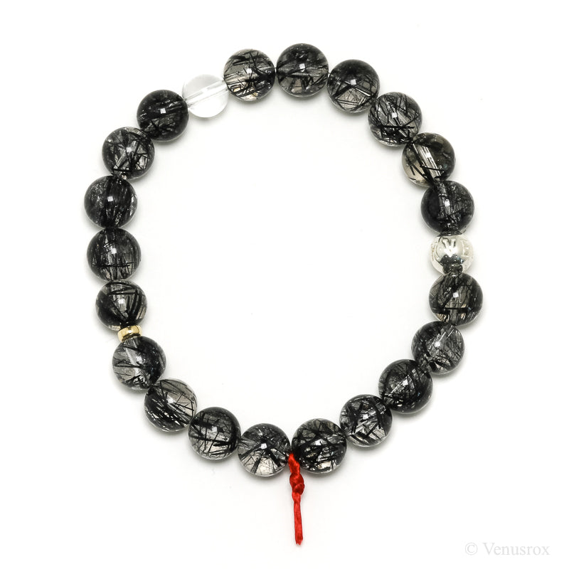 Tourmalinated Quartz Bead Bracelet from Brazil | Venusrox
