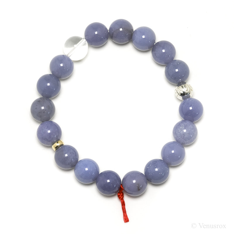 Blue Chalcedony Bead Bracelet from Malawi | Venusrox