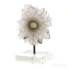 Amethyst with Agate Part Polished/Part Natural Slice from Brazil mounted on a bespoke stand | Venusrox