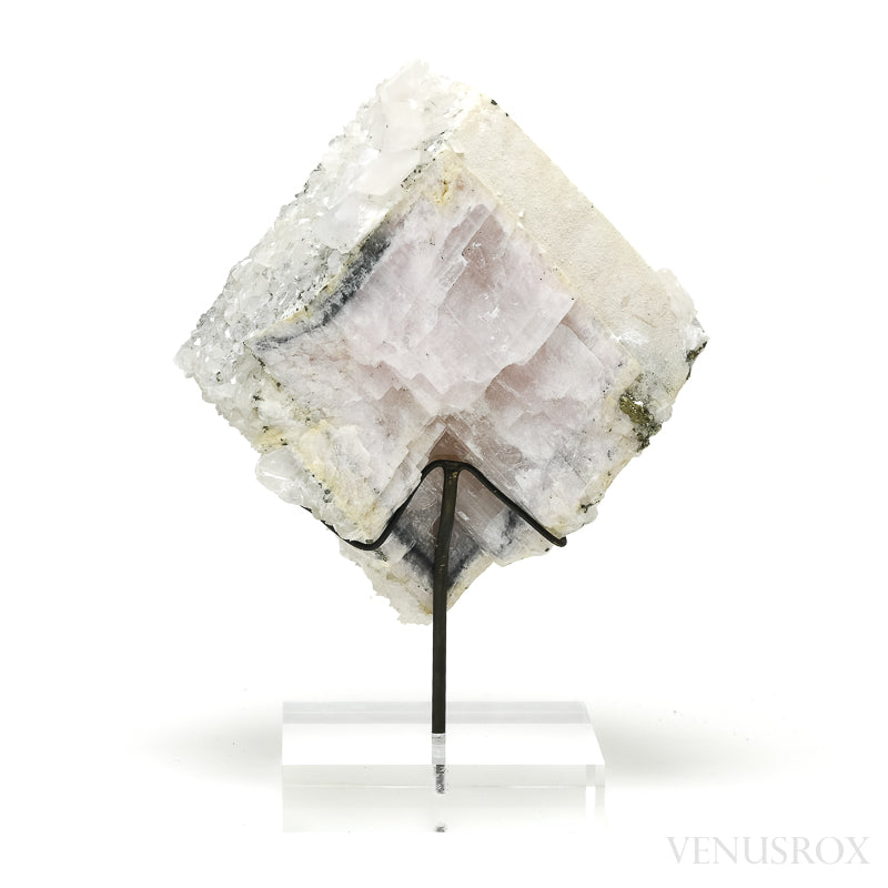 Dolomite with Pyrite & Calcite Natural Cluster from the Trepča Mining Complex, Trepča Valley, Kosovska Mitrovica, Kosovska Mitrovica District, Kosovo mounted on a bespoke stand | Venusrox