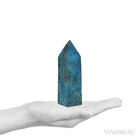 Shattuckite with Malachite Polished Point from the Democratic Republic of Congo | Venusrox