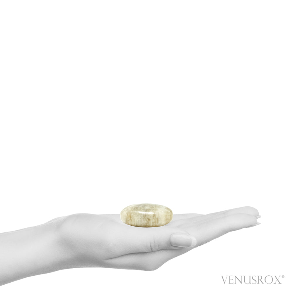 Size Illustration | Rainbow Moonstone Polished Crystal from India | Venusrox