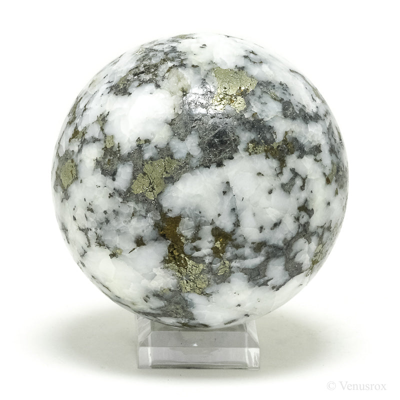 Pyrite in Quartz Polished Sphere from Peru | Venusrox