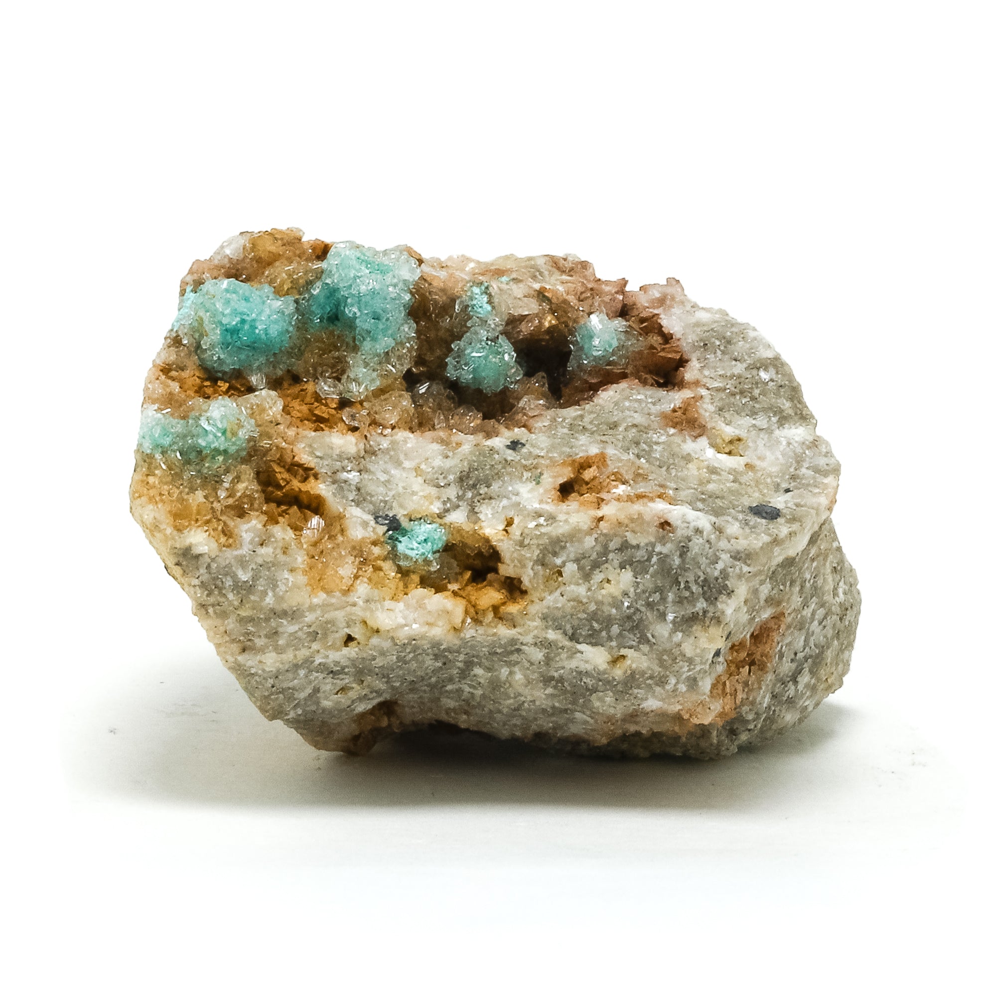 Rosasite with Selenite on Dolomite Natural Cluster from the Zellidja Mine, Bou Beker, Touissit-Bou Beker mining district, Jerada Province, Oriental Region, Morocco | Venusrox