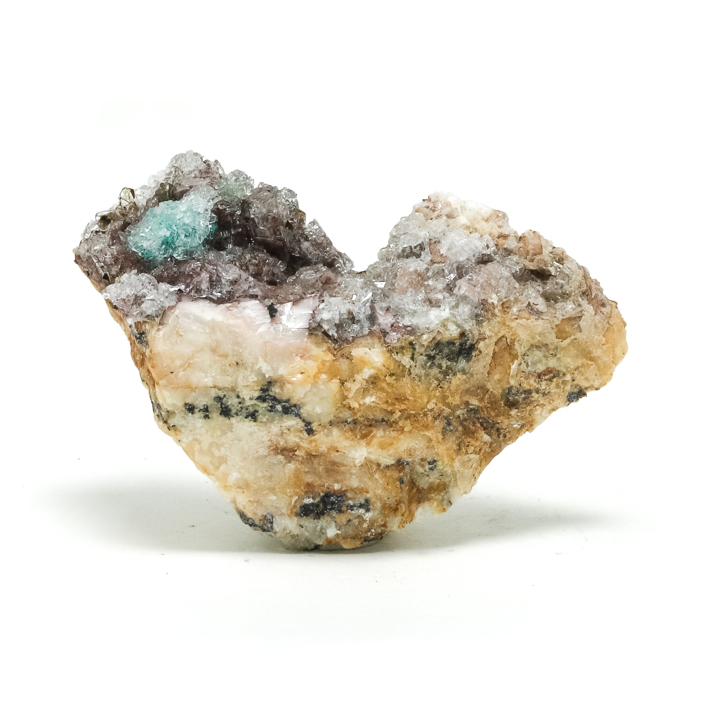 Rosasite with Selenite on Dolomite Natural Cluster from the Zellidja Mine, Bou Beker, Touissit-Bou Beker mining district, Jerada Province, Oriental Region, Morocco | Venusrox