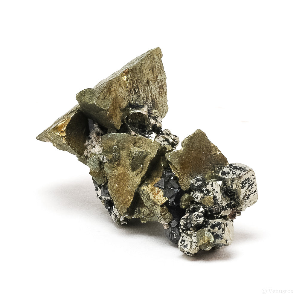 Pyrite with Chalcopyrite & Sphalerite Natural Cluster from the Huanzala Mine, Huallanca District, Dos de Mayo Province, Huánuco Department, Peru | Venusrox